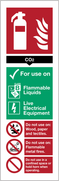 CO2 Fire Extinguisher Signs With Upgrades