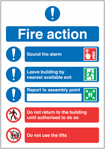 Fire Safety Symbolised Signs With Upgrades