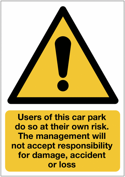 Car Park Warning Signs With Upgrades