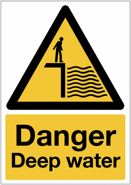 Danger Deep Water Hazard Warning Signs With Upgrades
