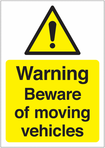 Beware of Moving Vehicles Warning Signs With Upgrades
