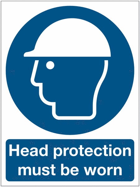 Head Protection Must Be Worn Signs With Upgrades