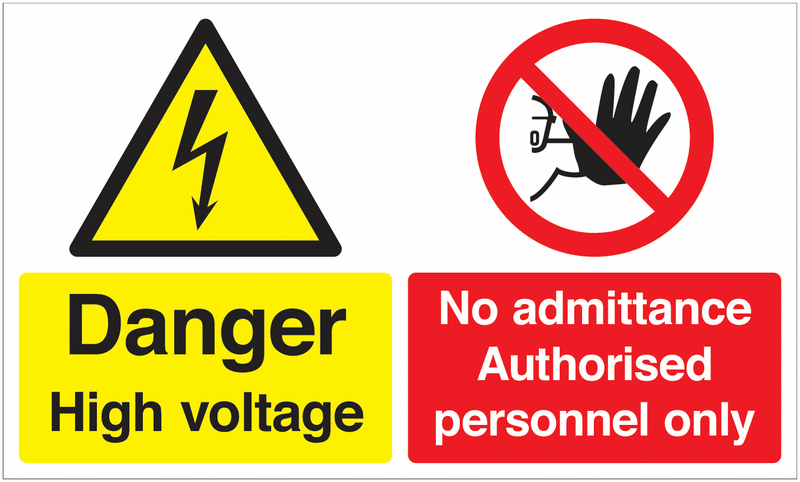 Danger High Voltage Multi-Message Sign With Upgrades