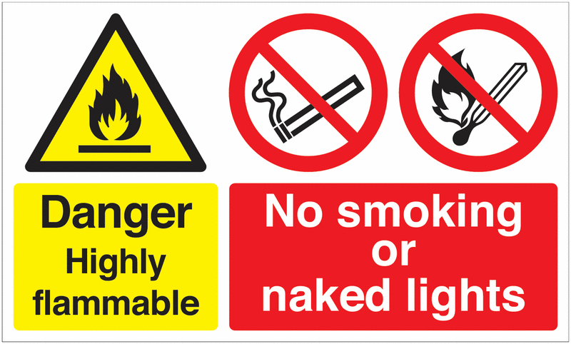 Upgraded Danger Highly Flammable Multi-Message Signs
