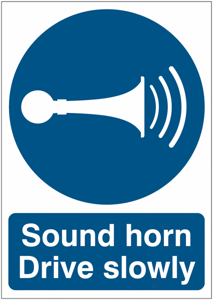 Sound Horn Drive Slowly Safety Signs with Upgrades