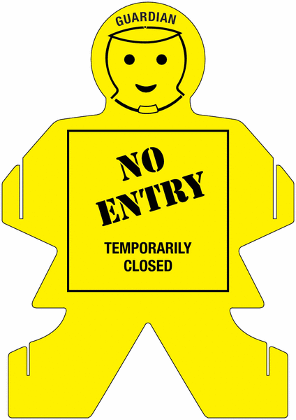 Safety Warning Guardian - No Entry Temporarily Closed