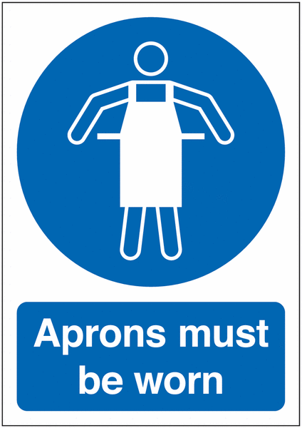 Aprons Must Be Worn Hygiene Signs