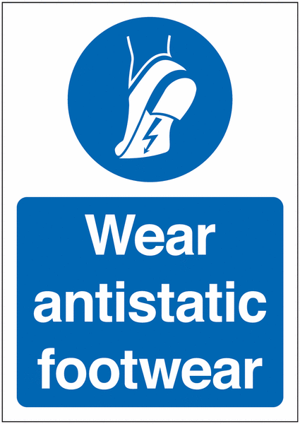 Wear Antistatic Footwear Signs