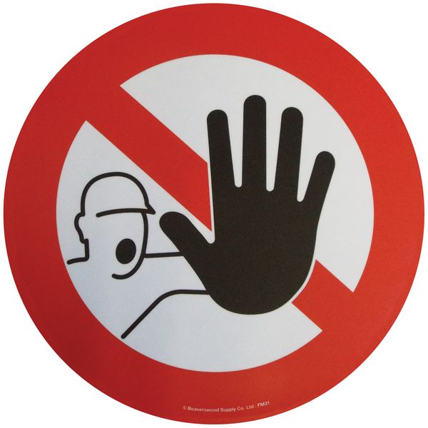 Floor Graphic Markers - Stop/Man with Hand Symbol