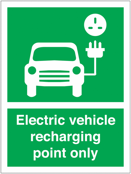 Electric Vehicle Recharging Point Only Car Symbol Signs
