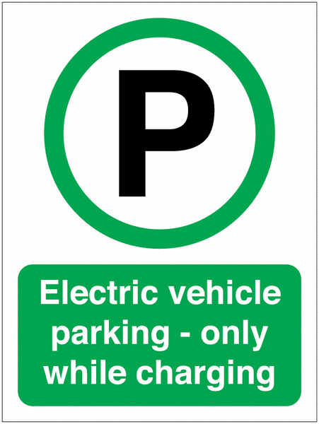 Electric Vehicle Parking While Charging Parking Symbol