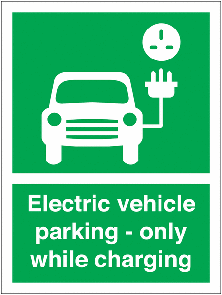 Electric Vehicle Parking While Charging Car Symbol