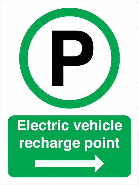 Electric Vehicle Charging Parking Symbol Right Signs