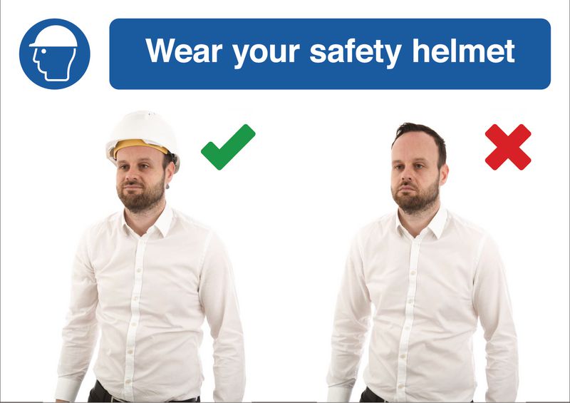 Wear Safety Helmet Do & Don't Visual Signs