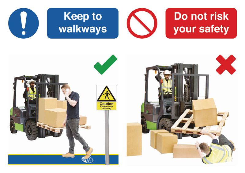 Keep to Walkways Do & Don't Visual Signs
