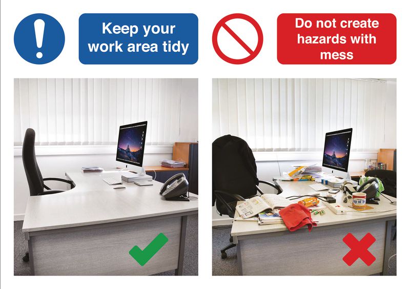Keep Your Work Area Tidy Do & Don't Visual Signs