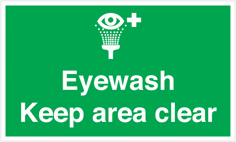 Eye Wash Keep Area Clear Anti-Slip Floor Sign