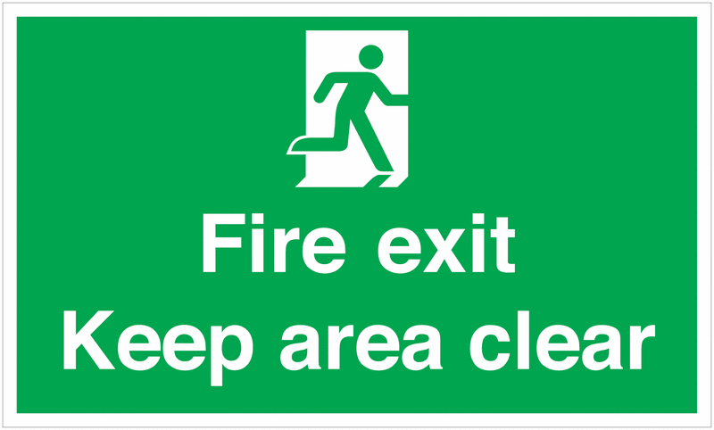 Fire Exit Keep Area Clear Anti-Slip Floor Sign