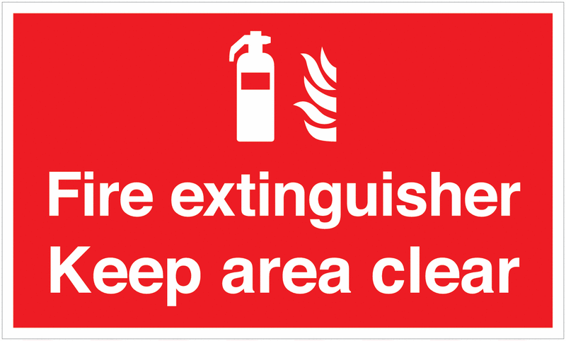 Fire Extinguisher Keep Area Clear Anti-Slip Floor Sign