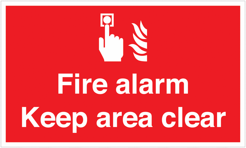 Fire Alarm Keep Area Clear Anti-Slip Floor Sign