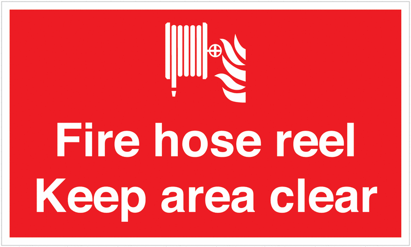 Fire Hose Reel Keep Area Clear Anti-Slip Floor Sign