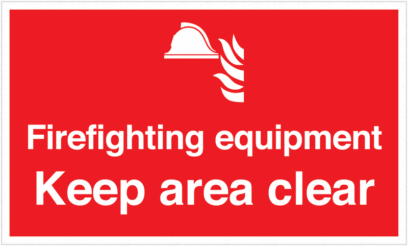 Fire Fighting Equipment Keep Clear Non-Slip Floor Sign