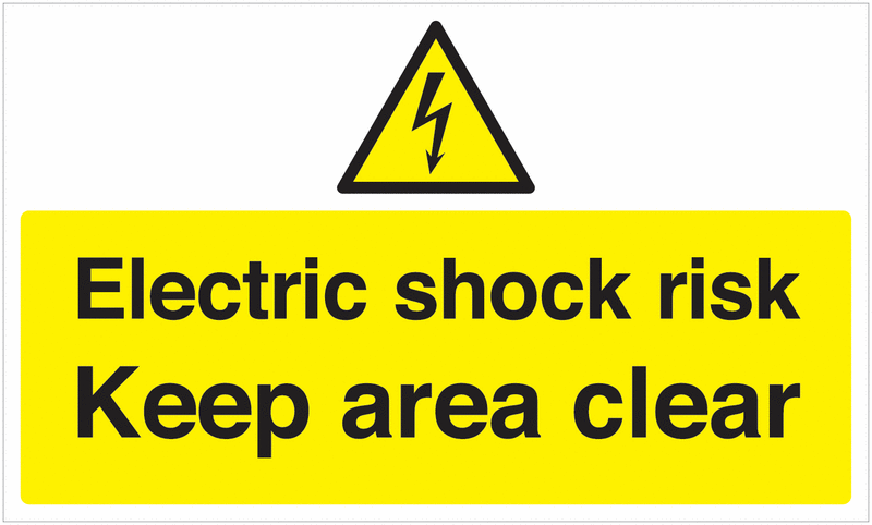 Electric Shock Risk Keep Area Clear Non-Slip Floor Sign