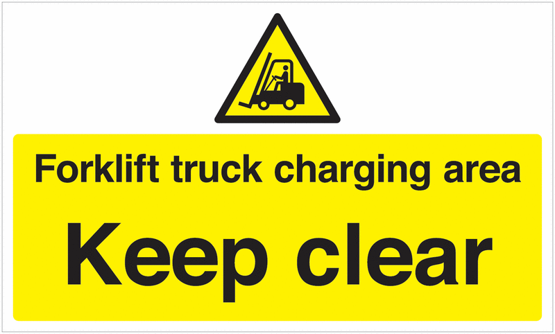 Forklift Truck Charging Area Keep Area Clear Floor Sign