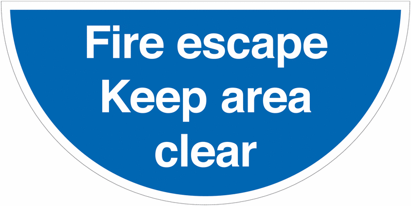 Fire Escape Keep Area Clear Anti-Slip Floor Signs