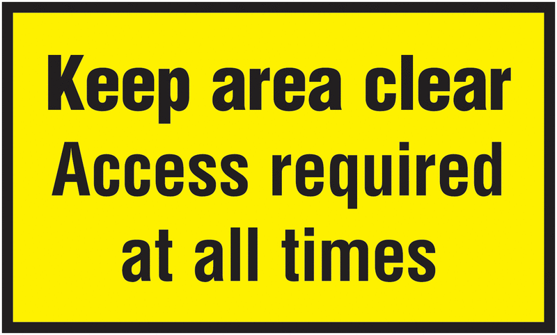 Keep Area Clear Access Required Anti-Slip Floor Signs