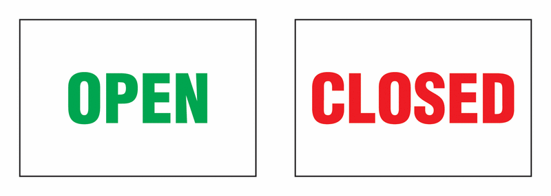 Colour-Coded Indicator Labels- Open / Closed
