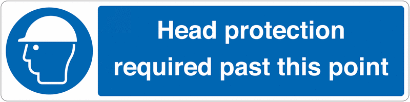 Head Protection Required Past this Point Floor Sign