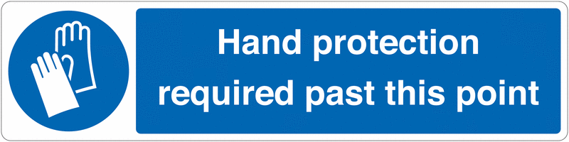 Hand Protection Required Past this Point Floor Sign