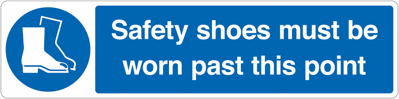 Safety Shoes Must Be Worn Past This Point Floor Sign