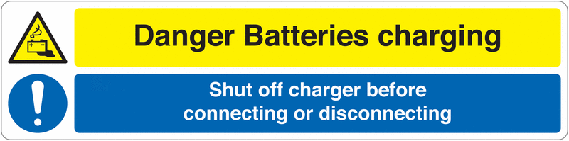 Danger Batteries Charging Multi-Message Floor Sign