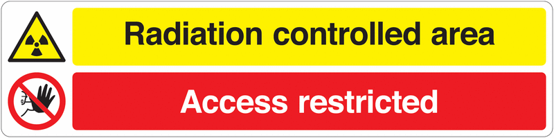 Radiation Controlled Area Access Restricted Floor Sign
