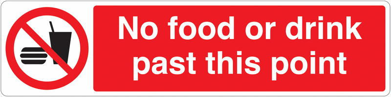 No Food or Drink Past This Point Floor Sign