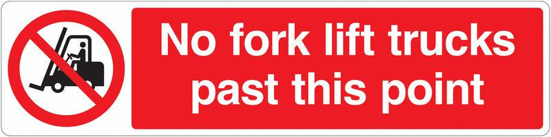 No Fork Lift Trucks Past This Point Floor Sign