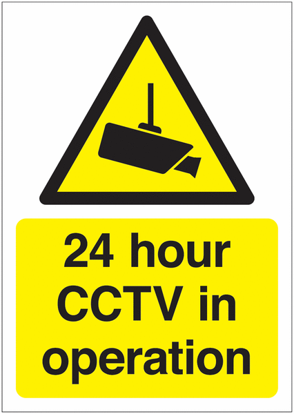 6-Pack 24 Hour CCTV In Operation Signs