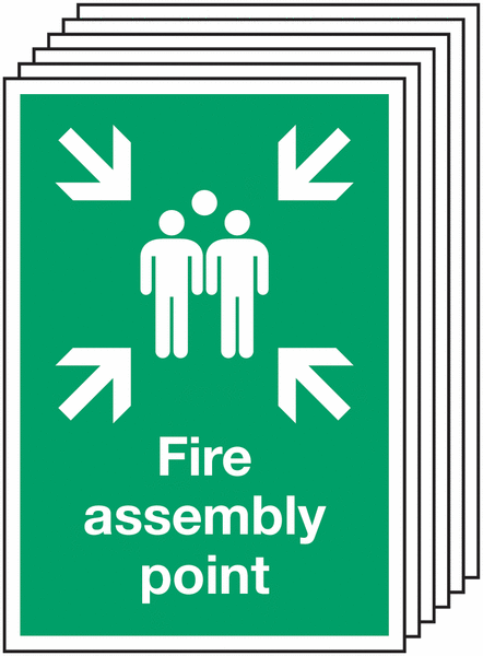 6-Pack Fire Assembly Point Signs