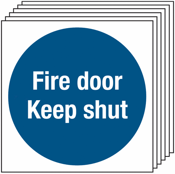 6-Pack Fire Door Keep Shut Signs