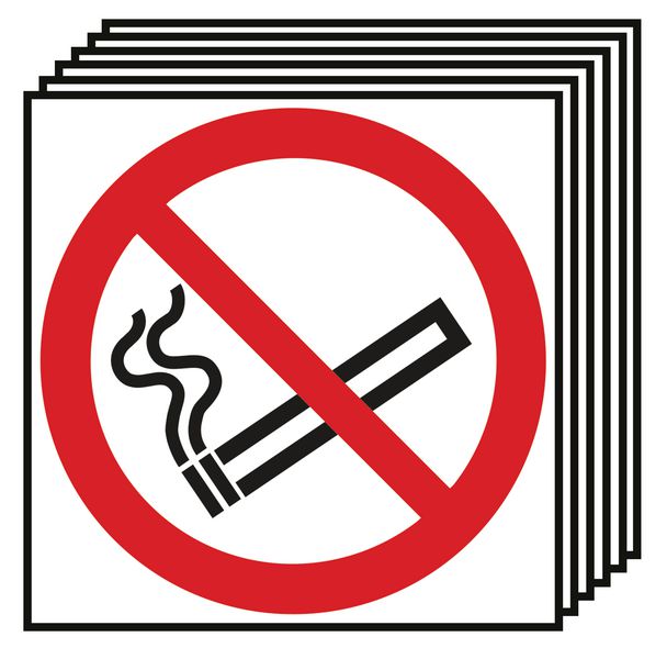6-Pack No Smoking Symbol Only Signs