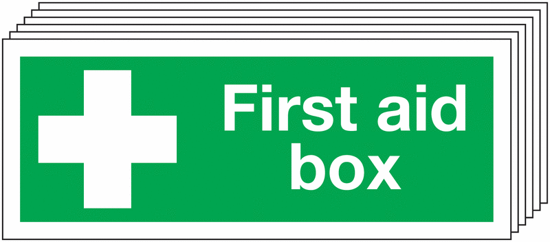 6-Pack First Aid Box Signs