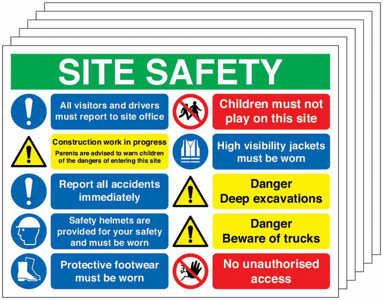 6 Pack Site Safety Signs