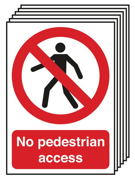 6-Pack No Pedestrian Access Signs