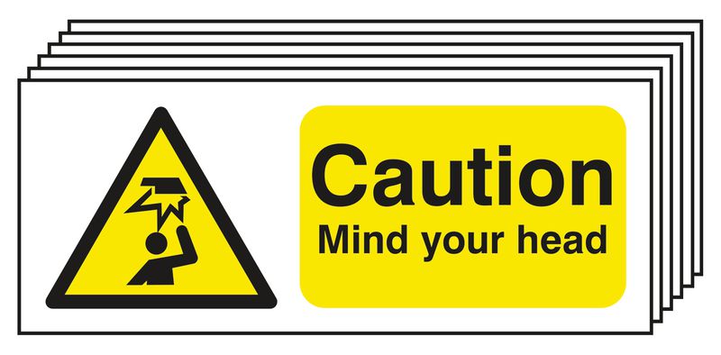6-Pack Caution Mind Your Head Signs