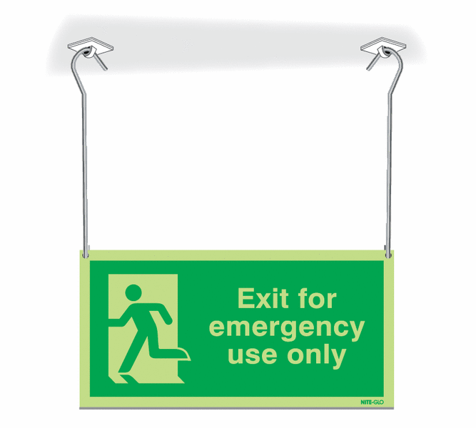 Nite-Glo Exit For Emergency Use Only Hanging Signs