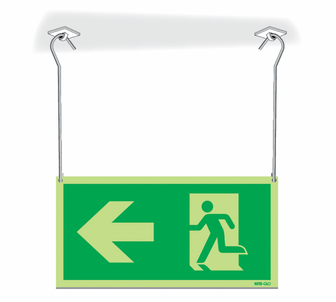 Nite-Glo Running Man & Arrow Left Hanging Sign