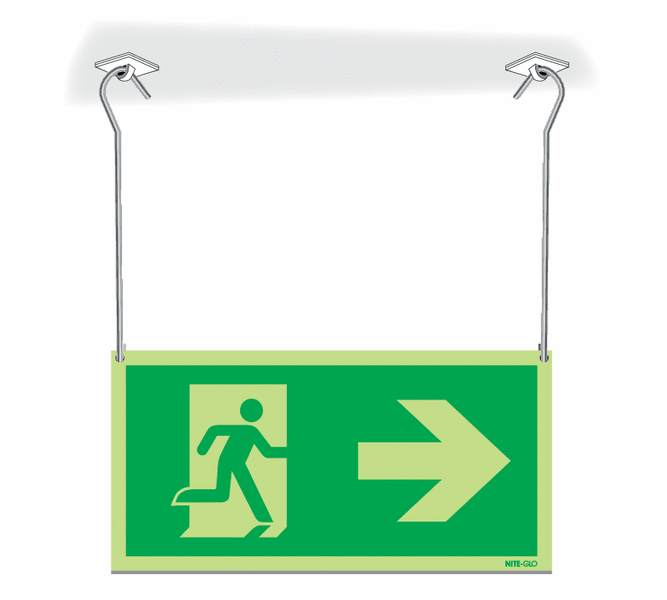 Nite-Glo Running Man & Arrow Right Hanging Signs