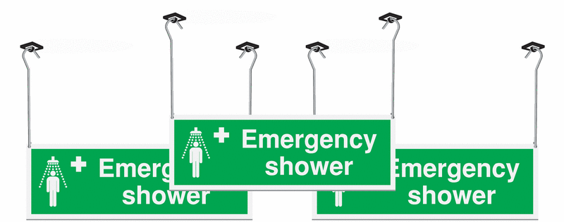 3 Pack Emergency Shower Hanging Signs